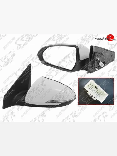 Левое боковое зеркало заднего вида SAT (регул-ка, поворот, 5 контактов) Hyundai Elantra AD дорестайлинг (2016-2019)