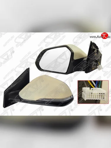 Левое боковое зеркало заднего вида SAT (поворот, 5 контактов) Hyundai Sonata LF дорестайлинг (2014-2017)