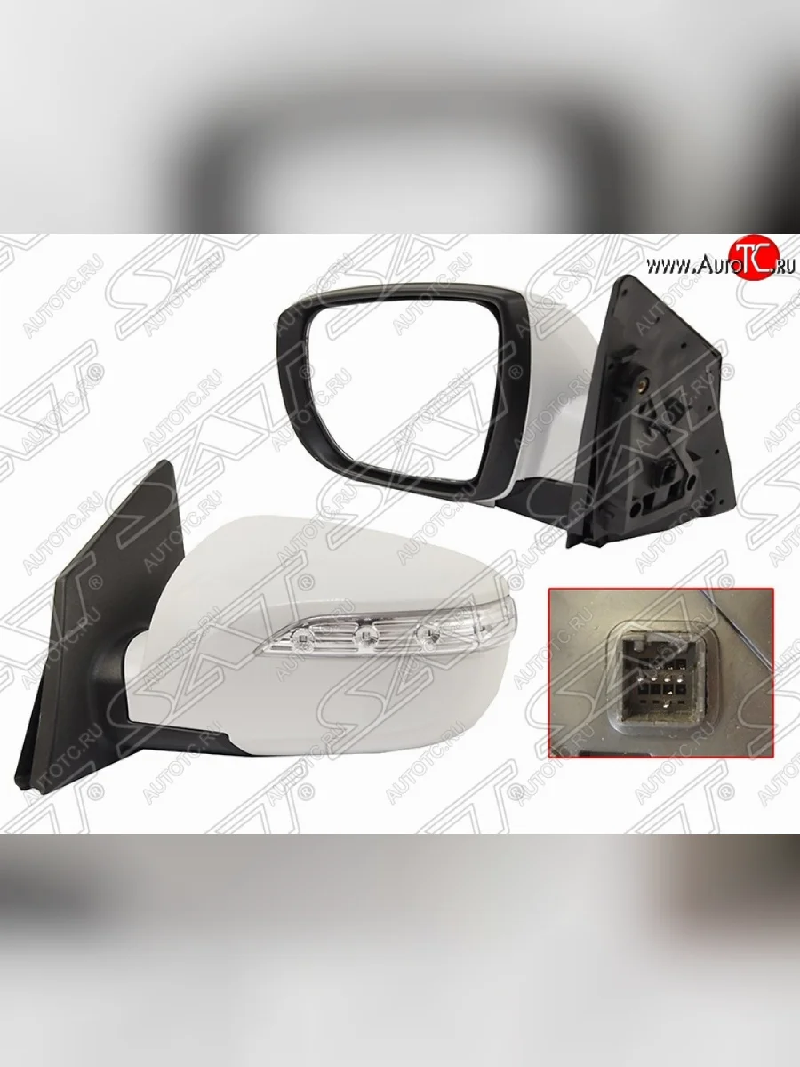 Левое боковое зеркало заднего вида SAT (регул-ка, поворот, 5 контактов) Hyundai IX35 LM дорестайлинг (2009-2013) (Неокрашенное)  в Керчи Республика Крым