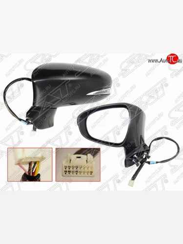 Левое боковое зеркало заднего вида SAT (обогрев, поворот, складывание, 7 конт., пр-во Тайвань) Lexus ES250  XV60 - ES350  XV60