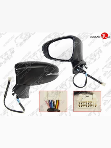 Левое боковое зеркало заднего вида SAT (складное, обогрев, поворотник, память, 11 контактов) Lexus ES250  XV60 - ES350  XV60