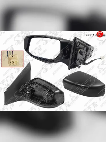 Левое боковое зеркало заднего вида SAT (3 контакта) Nissan Sentra 7 B17 седан (2014-2017)