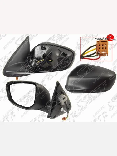 Левое боковое зеркало заднего вида SAT (3 контакта) Peugeot 301 (2012-2017)