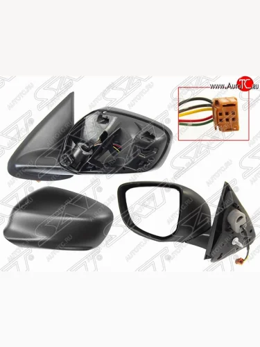 Левое боковое зеркало заднего вида SAT (обогрев, 5 контактов) Peugeot 301 (2012-2017)