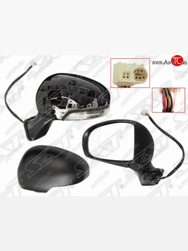 Левое боковое зеркало заднего вида SAT (7 контактов) Toyota Prius  XW30 (2009-2011) дорестайлинг