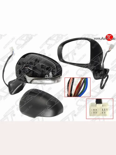 Левое боковое зеркало заднего вида SAT (9 контактов) Toyota Prius Alfa лифтбек рестайлинг (2011-2015)