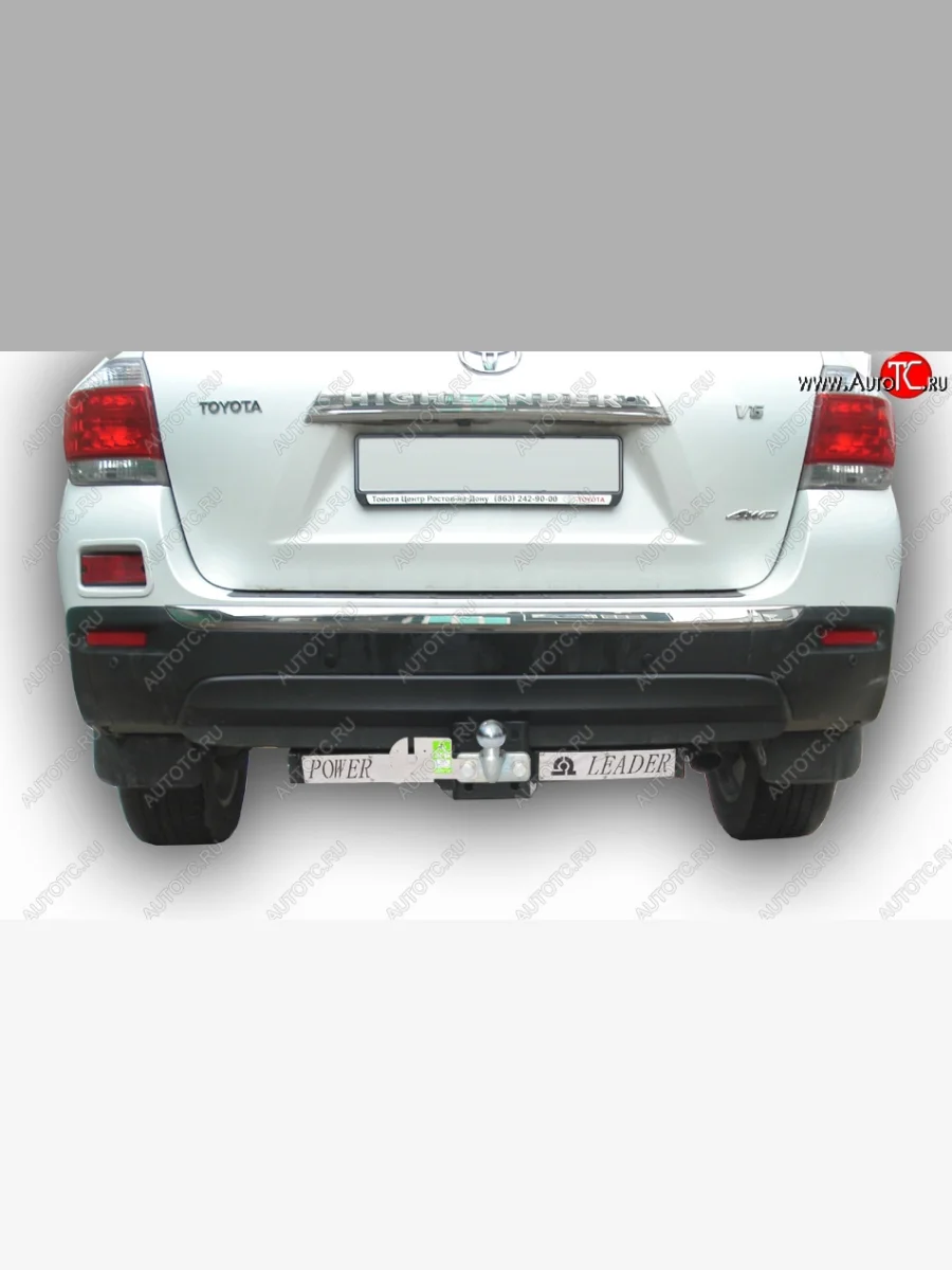 Фаркоп Лидер Плюс (съемный шар тип F, с нержавеющей пластиной) Toyota Highlander XU40 рестайлинг (2010-2013) (Без электропакета)  в Самаре Самарской области