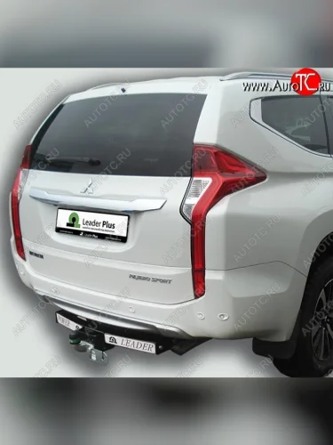 Фаркоп Лидер Плюс (съемный шар тип F, с нержавеющей пластиной) Mitsubishi Pajero Sport PB дорестайлинг (2008-2013)