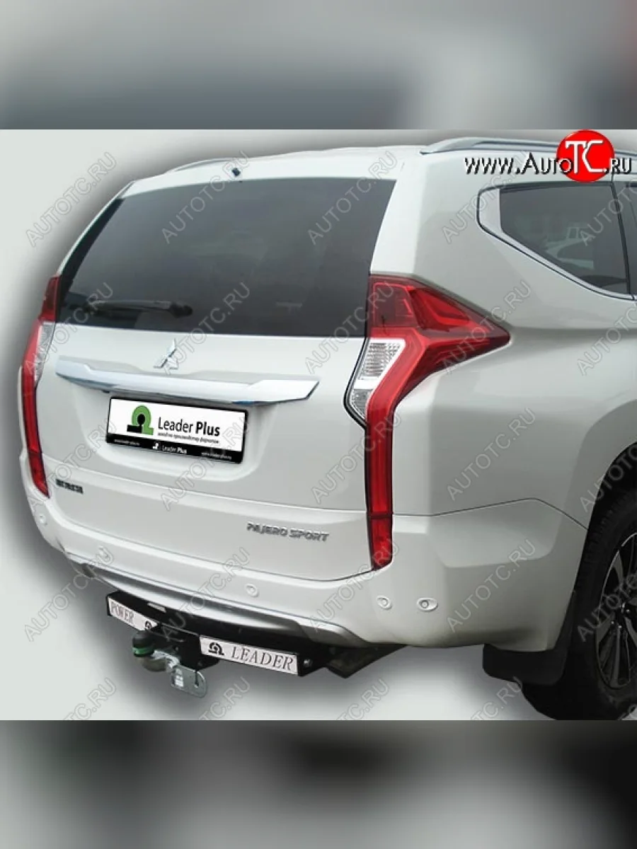 Фаркоп Лидер Плюс (съемный шар тип F, с нержавеющей пластиной) Mitsubishi Pajero Sport PB дорестайлинг (2008-2013) (Без электропакета)  в Самаре Самарской области