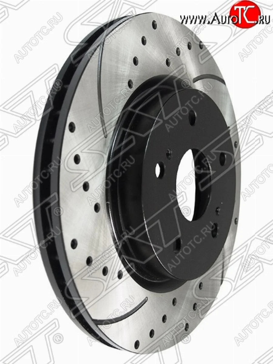 Комплект передних тормозных дисков SAT (перфорированые) Suzuki Escudo 3 дорестайлинг (2006-2008)  с доставкой в г. Керчь