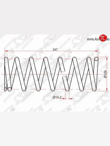 Комплект задних пружин SAT (2 шт) Toyota Ipsum  SXM10 (1995-1998) дорестайлинг