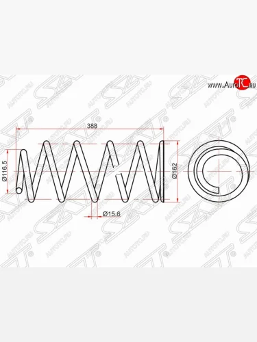 Комплект задних пружин SAT (2 шт) Toyota Land Cruiser Prado  J120 (2002-2009)