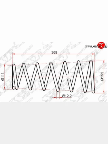 Комплект задних пружин WG SAT (2 шт) Toyota Corolla ( E100,  E110) - Sprinter Carib  3 E110