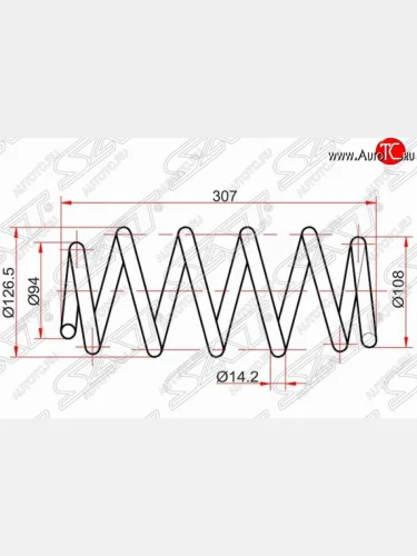 Комплект задних пружин 4 WD SAT (2 шт) Toyota RAV4 ( XA305,  XA30) (2005-2013) 5 дв. дорестайлинг, 5 дв. 2-ой рестайлинг, 5 дв. удлиненный 2-ой рестайлинг