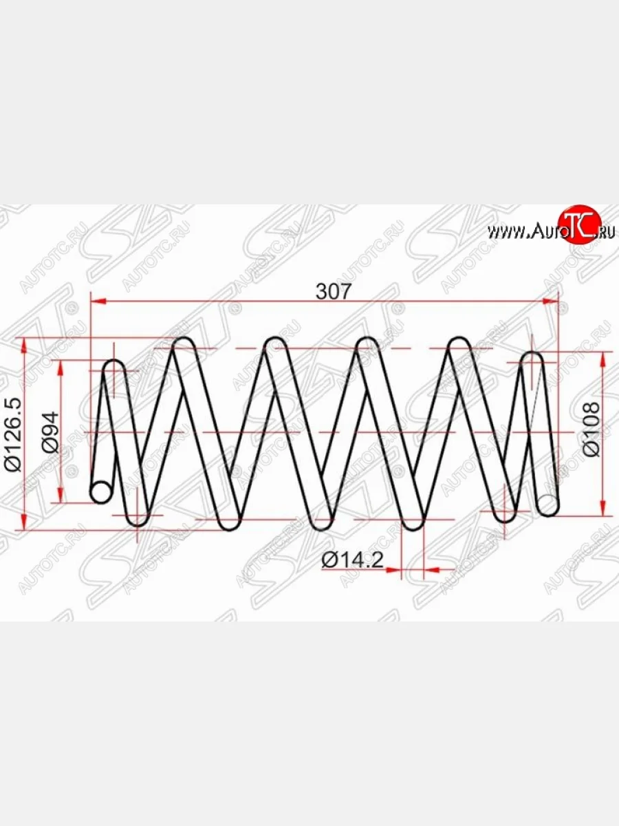 Комплект задних пружин 4 WD SAT (2 шт) Toyota RAV4 XA305 5 дв. дорестайлинг (2005-2009)  в Самаре Самарской области