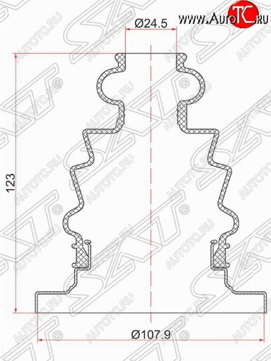 Пыльник ШРУСа SAT (внутренний, 2 хомута, резина) Audi A4 B5 8D5 универсал 1-ый рестайлинг (1996-1998)  в Перми Пермском крае