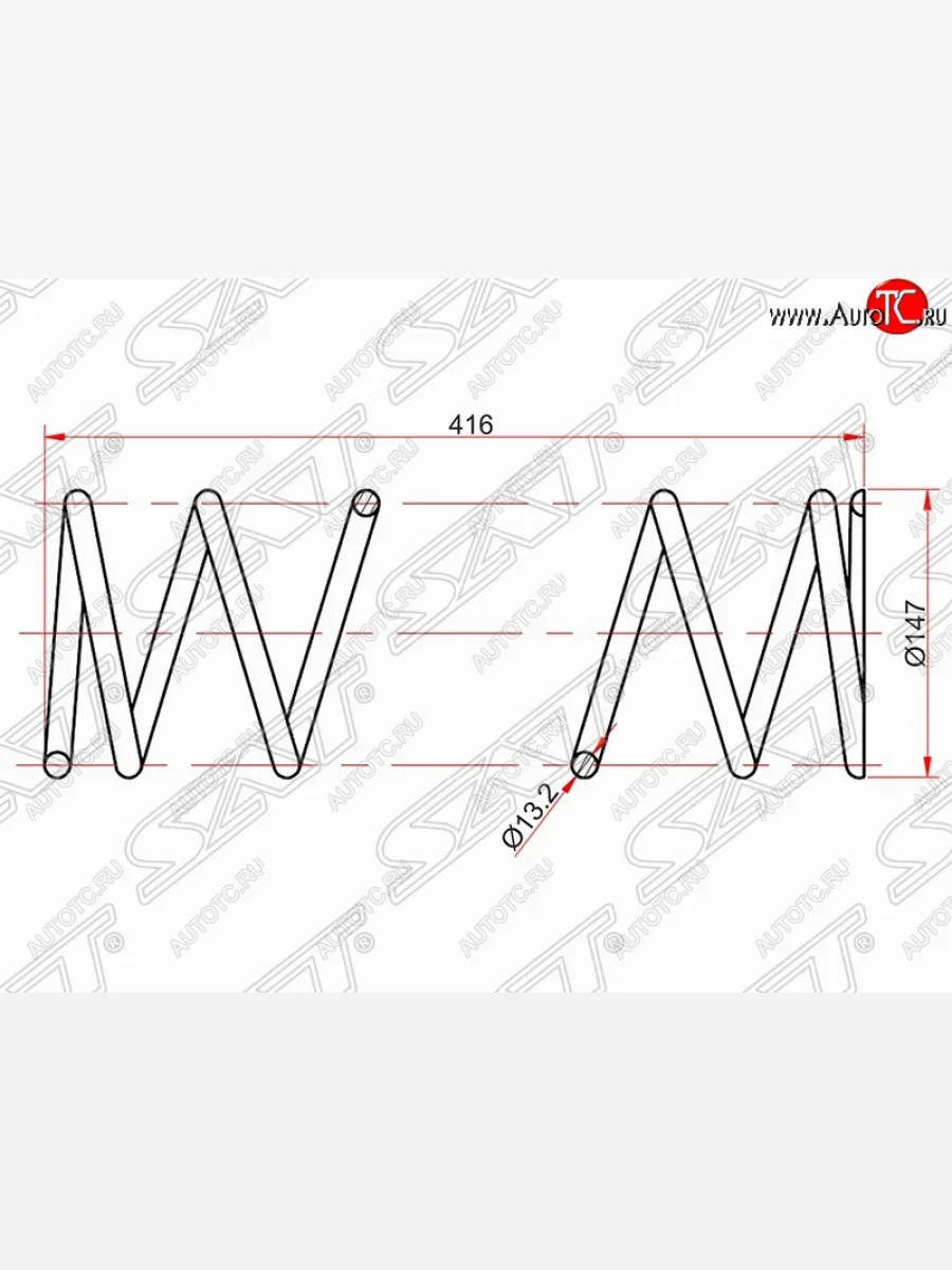Комплект передних пружин SAT (2 шт) Toyota Ipsum SXM10 дорестайлинг (1995-1998)  в Самаре Самарской области