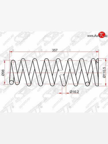 Комплект передних пружин SAT (2 шт) Toyota Land Cruiser Prado  J120 (2002-2009)