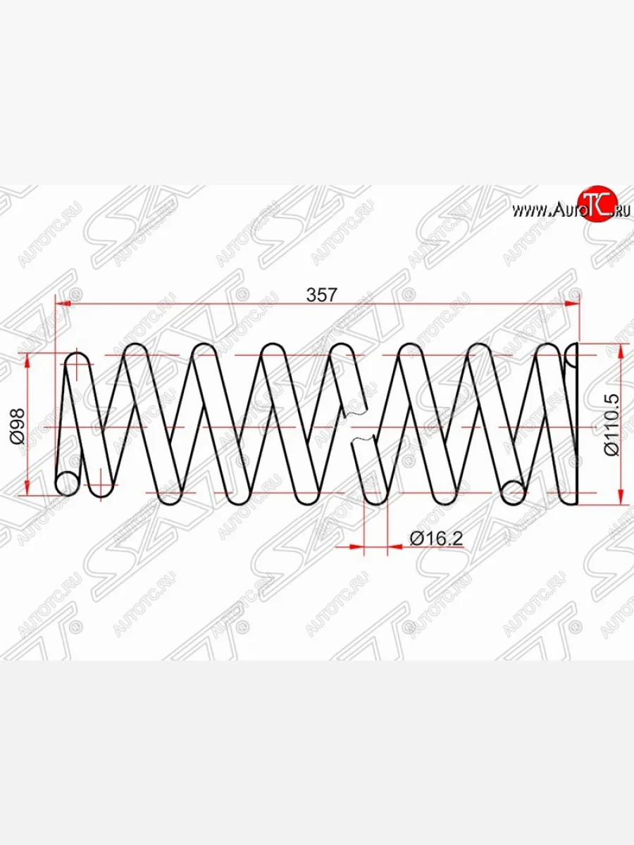 Комплект передних пружин SAT (2 шт) Toyota Land Cruiser Prado J120 (2002-2009)  в Керчи Республика Крым