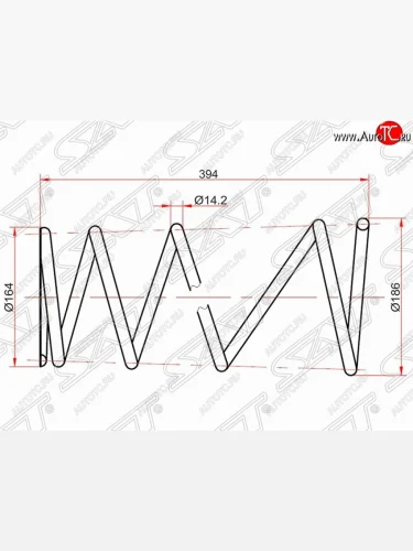 Комплект передних пружин (4WD) SAT (2 шт) Toyota RAV4  CA20 (2000-2003) 3 дв. дорестайлинг, 5 дв. дорестайлинг