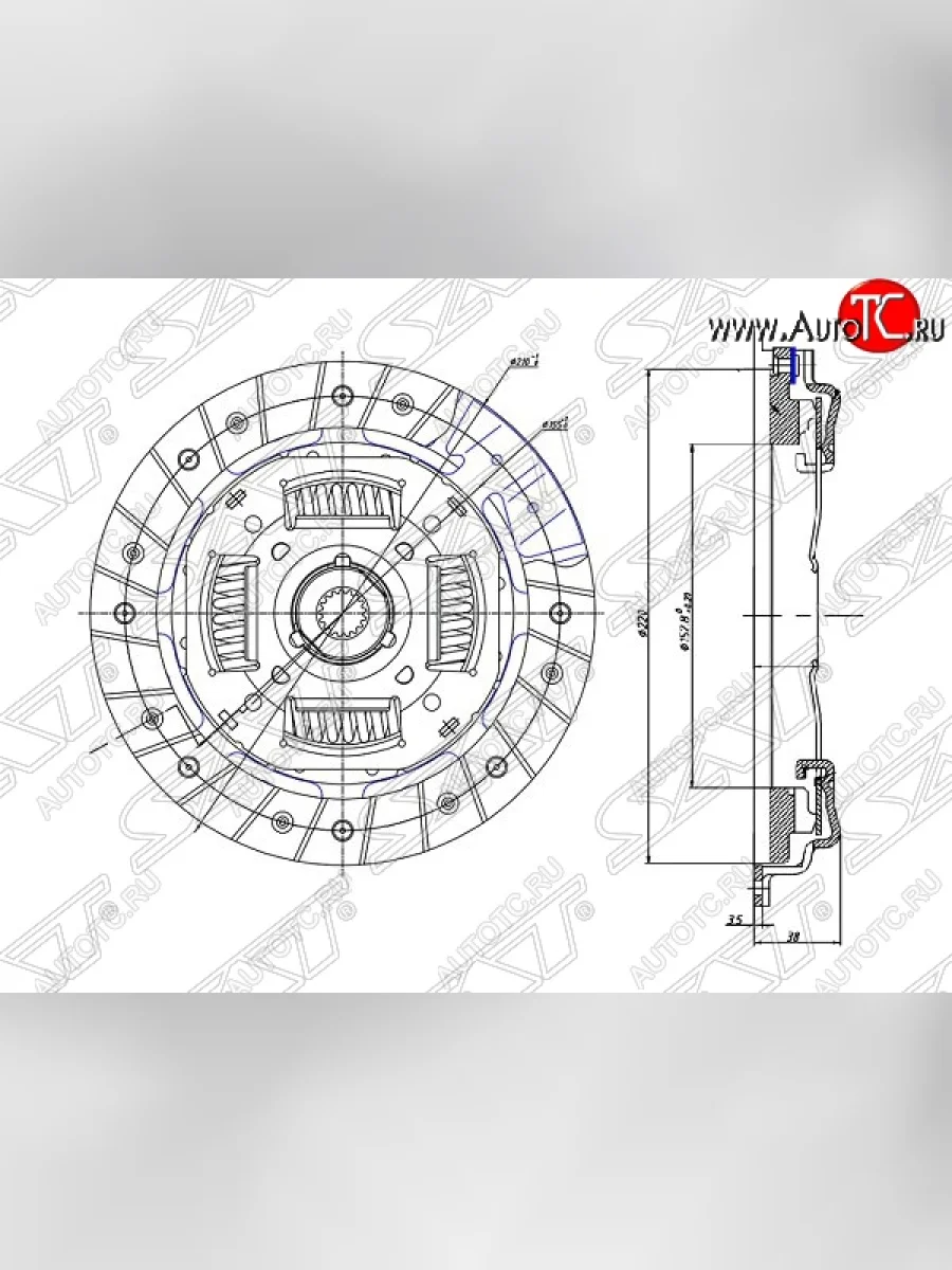 Комплект сцепления (1,25-1,4, 1.6) SAT Mazda Demio 2 DY рестайлинг (2005-2007)  в Перми Пермском крае