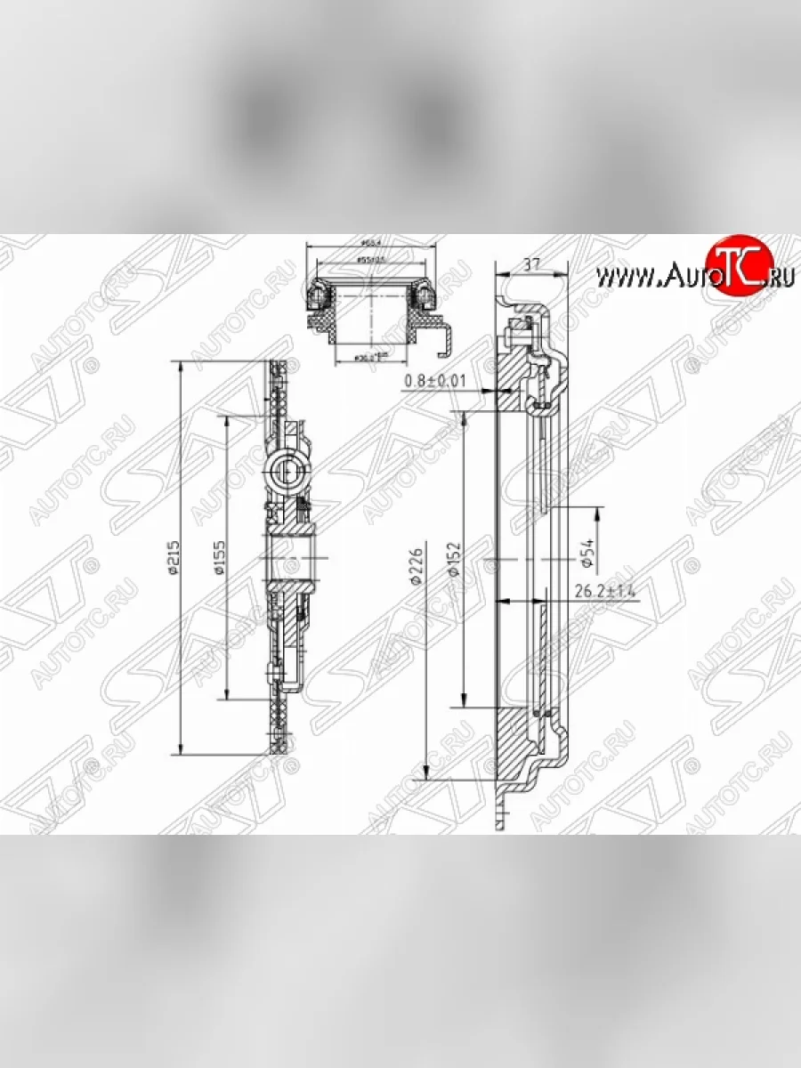 Комплект сцепления (2, 2.3) SAT (D=215) Mazda Atenza GG лифтбэк дорестайлинг (2002-2005)  в Керчи Республика Крым