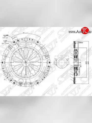 Комплект сцепления (1.6, МКПП) SAT Toyota Corolla E150 седан рестайлинг (2009-2013)