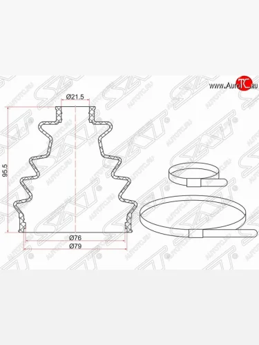 Пыльник ШРУСа (наружный) SAT (1,6, 2 хомута) Daewoo Lanos T150 рестайлинг, седан (2000-2009)