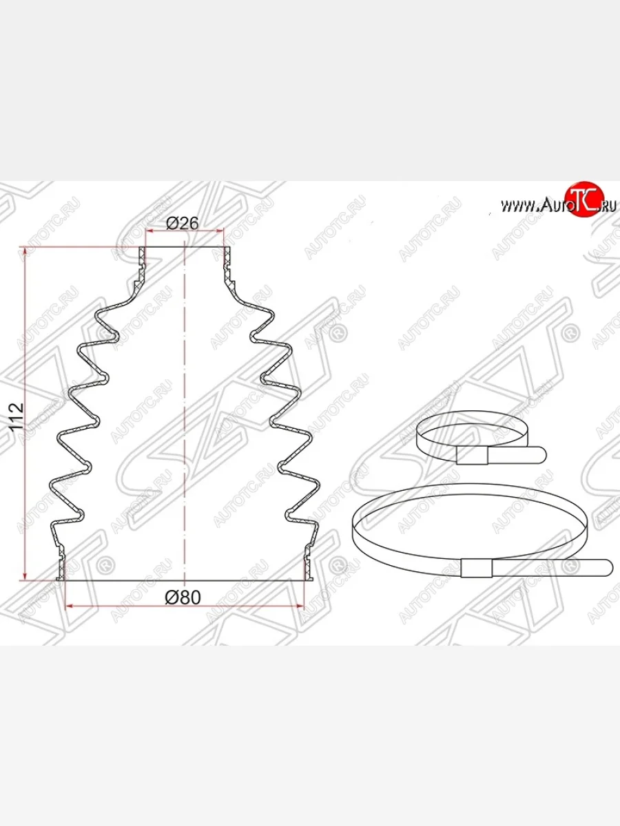 Пыльник ШРУСа SAT (наружный/задний)  Honda CR-V (2007-2012) RE1,RE2,RE3,RE4,RE5,RE7  в Керчи Республика Крым