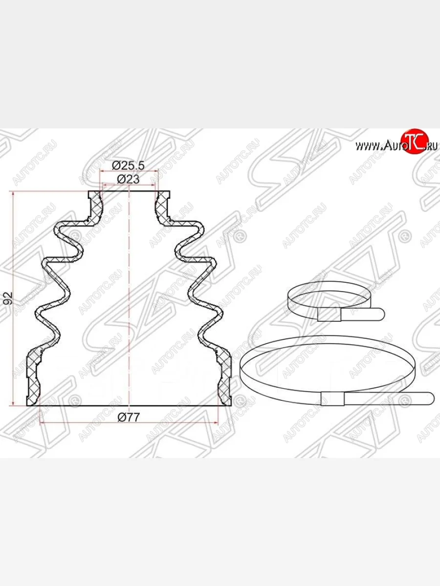 Пыльник ШРУСа SAT (внутренний/передний) Honda CR-V RD4,RD5,RD6,RD7,RD9  рестайлинг (2004-2006)  в Керчи Республика Крым