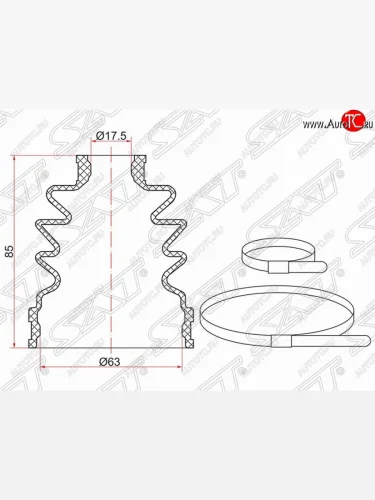 Пыльник ШРУСа (наружный/задний) SAT Honda CR-V RD1,RD2,RD3  дорестайлинг (1995-1998)