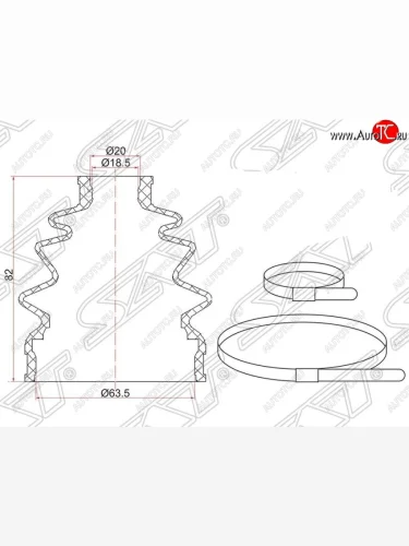 Пыльник ШРУСа (наружный) SAT Honda Fit  1 (2001-2007), Mazda 323/Familia  седан (1998-2004)