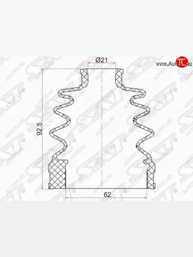 Пыльник ШРУСа (внутренний/передний) SAT Hyundai Solaris RBr седан дорестайлинг (2010-2014)