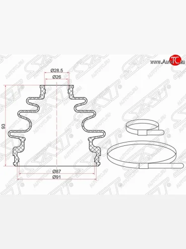 Пыльник ШРУСа (наружный) 4WD SAT Hyundai Tucson JM (2004-2010)