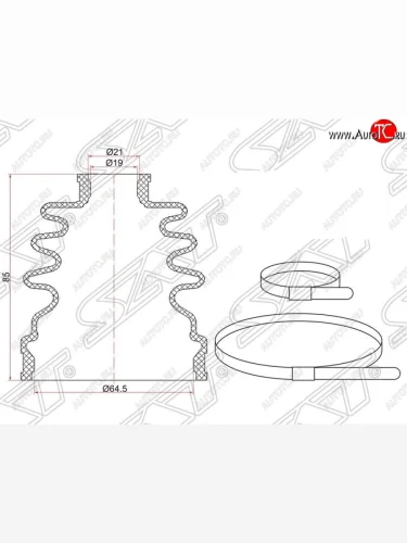 Пыльник ШРУСа SAT (наружный, 2 хомута, резина) Hyundai i10  PA (2007-2013) дорестайлинг, рестайлинг