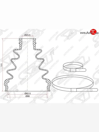 Пыльник ШРУСа (наружный) SAT KIA Ceed 1 ED дорестайлинг, хэтчбэк 5 дв. (2006-2010)