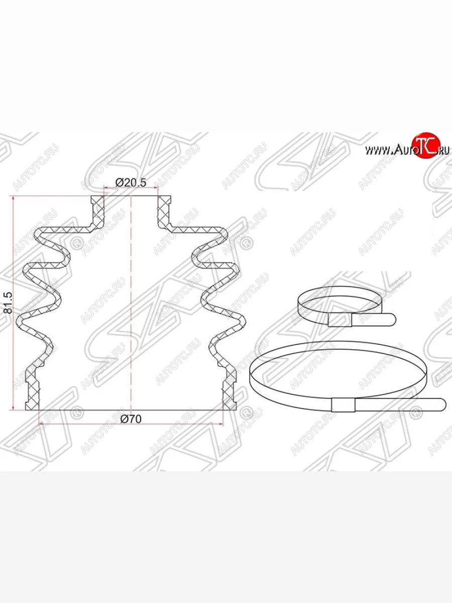 Пыльник ШРУСа (наружный) SAT  Mazda Demio (1996-2002), Subaru Impreza (1992-2000)  в Керчи Республика Крым