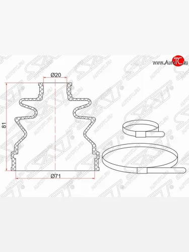 Пыльник ШРУСа (наружный) SAT Mitsubishi Pajero iO (1998-2007)