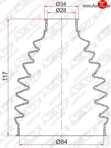 Пыльник ШРУСа (наружный) SAT Mitsubishi L200 4  дорестайлинг (2006-2014)