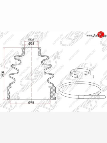 Пыльник ШРУСа (внутренний/передний) SAT Nissan X-trail  2 T31 (2007-2015) дорестайлинг, рестайлинг