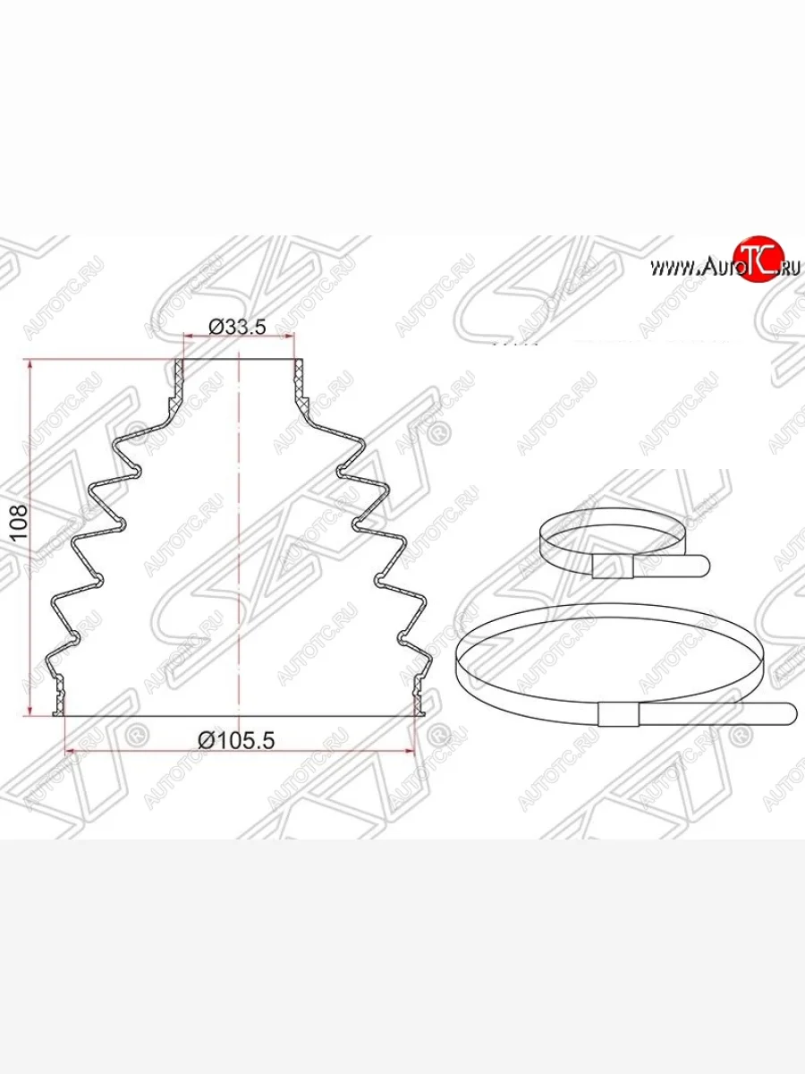 Пыльник ШРУСа (наружный/задний) SAT  Nissan Patrol (2010-2017) 6  в Керчи Республика Крым