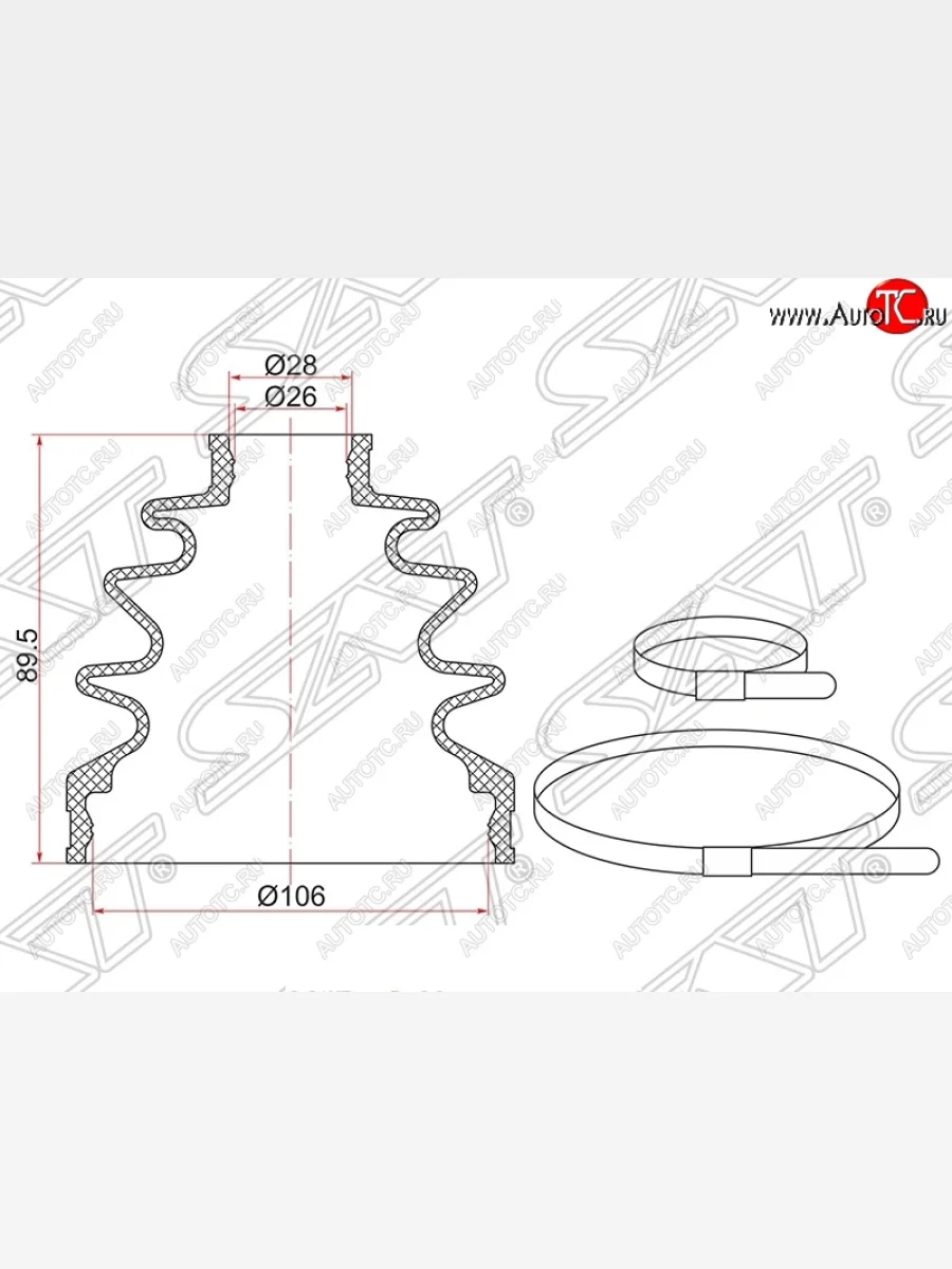 Пыльник ШРУСа (внутренний/задний) SAT  Nissan Patrol (2010-2017) 6  в Керчи Республика Крым