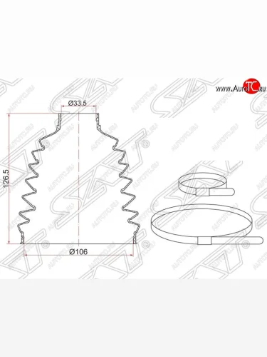 Пыльник ШРУСа (наружный/передний) SAT Nissan Patrol  6 (2010-2017) Y62 дорестайлинг, Y62 рестайлинг