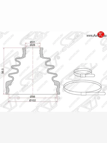 Пыльник ШРУСа (внутренний/передний) SAT Nissan Patrol  6 (2010-2017) Y62 дорестайлинг, Y62 рестайлинг
