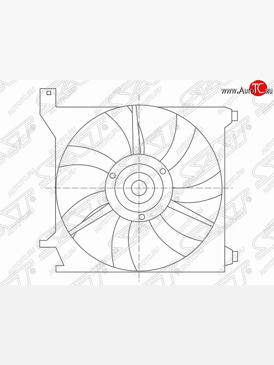 Диффузор радиатора в сборе SAT (1.6 / 2.0) KIA Cerato 1 LD седан рестайлинг (2005-2008)  с доставкой в г. Керчь