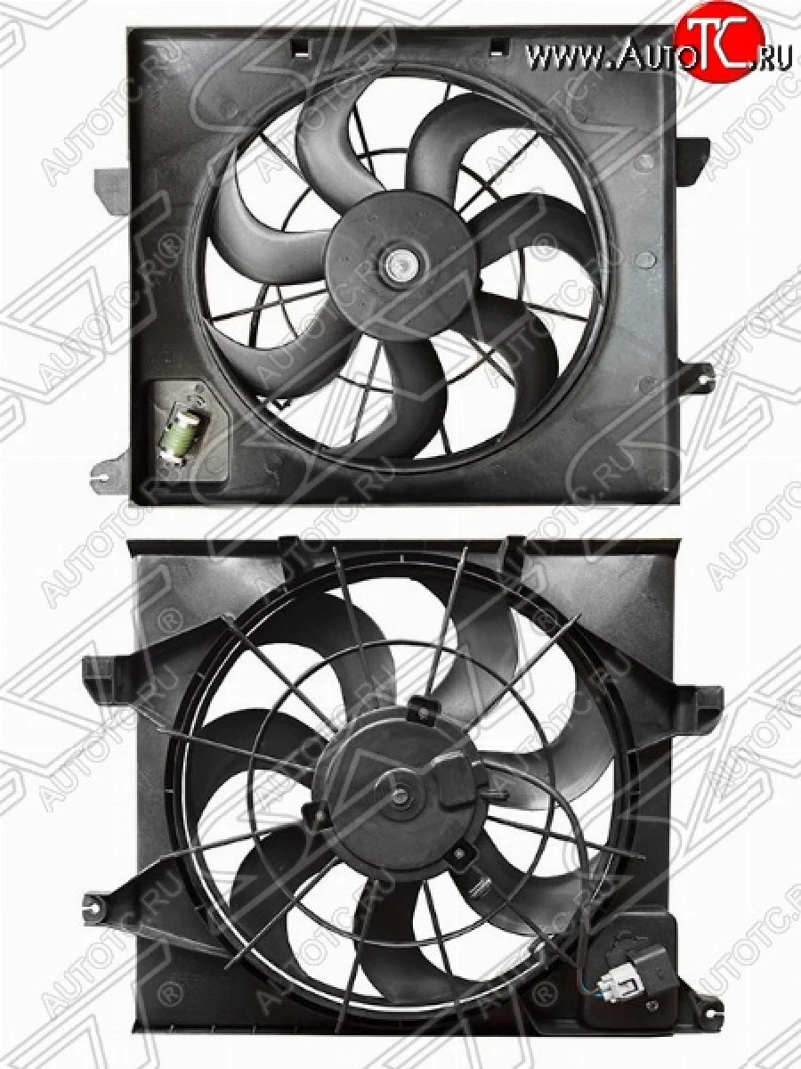 Диффузор радиатора в сборе SAT KIA Soul AM дорестайлинг (2008-2011)  с доставкой в г. Керчь