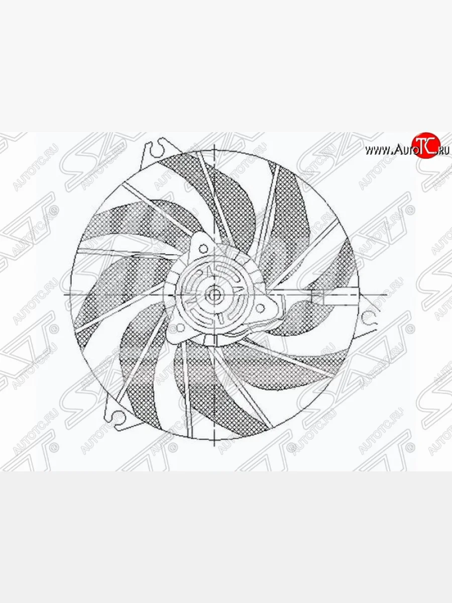 Диффузор радиатора в сборе SAT Peugeot 206 хэтчбэк 5 дв. 2AC дорестайлинг (1998-2003)  с доставкой в г. Керчь