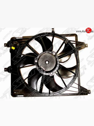 Диффузор радиатора в сборе SAT (c кондиционером) Renault Logan 1 дорестайлинг (2004-2010)