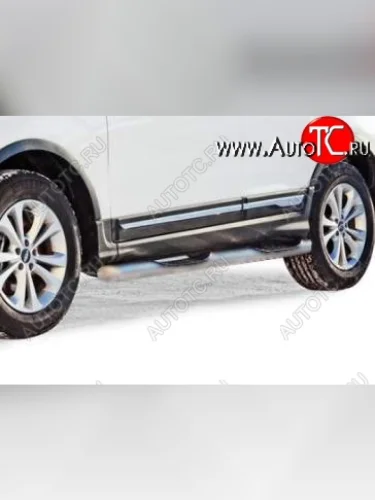 Защита порогов ТехноСфера (Техно Сфера) (Сталь с покрытием, с проступью, d76 mm) Chery Tiggo 5  (T21) (2017-2020) рестайлинг