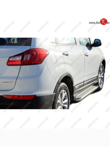Порожки для ног Бумер (алюминий) Chery Tiggo 5  (T21) (2017-2020) рестайлинг